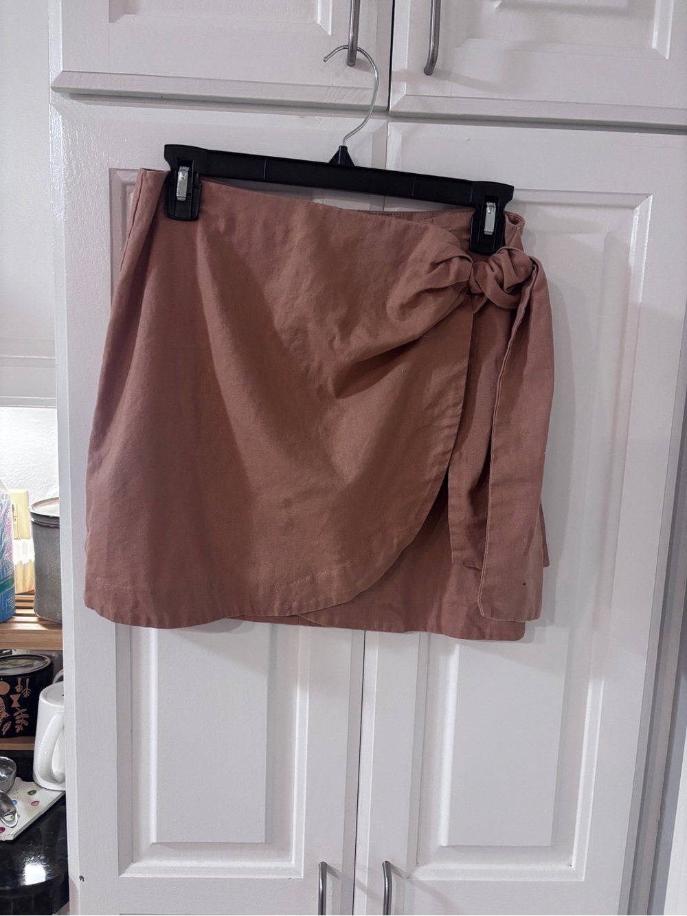 ASOS Dusty Rose Tie-Waist Mini Skirt